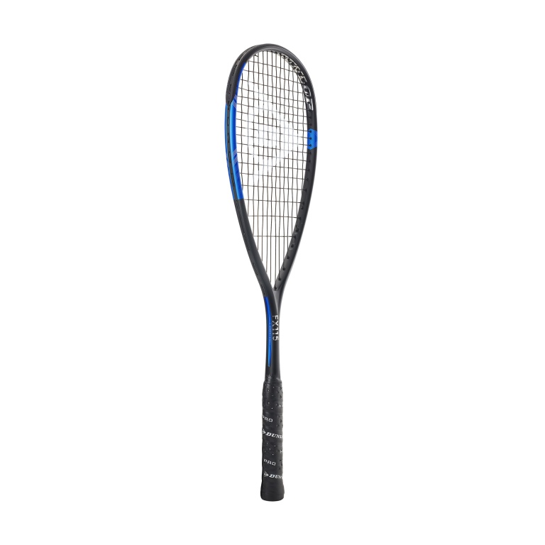 Dunlop Squashschläger Sonic Core FX 115 115g/sehr grifflastig 2024 blau/schwarz/gelb - besaitet -